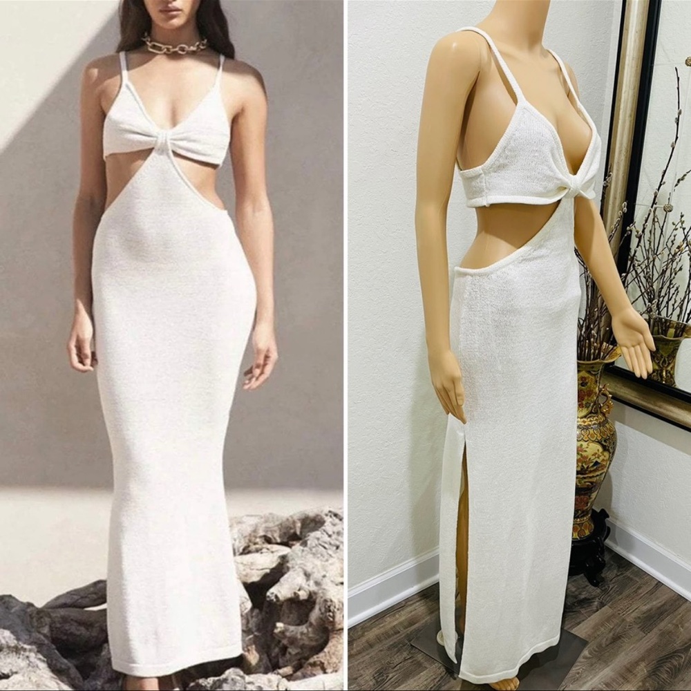 Beige Botany knit cut out maxi dress M